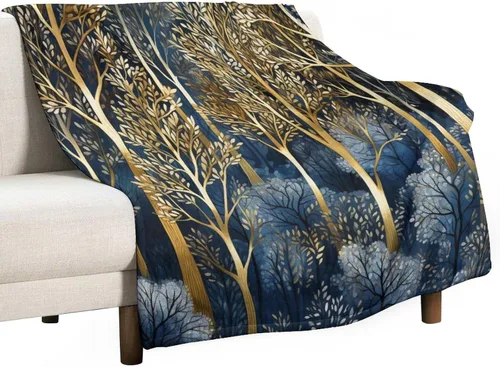 Miniatura 32 de Manta de invierno de acuarela de Navidad en el bosque, manta cálida y acogedora para sofá, cama para adultos, 30 x 40 pulgadas, manta de microfibra