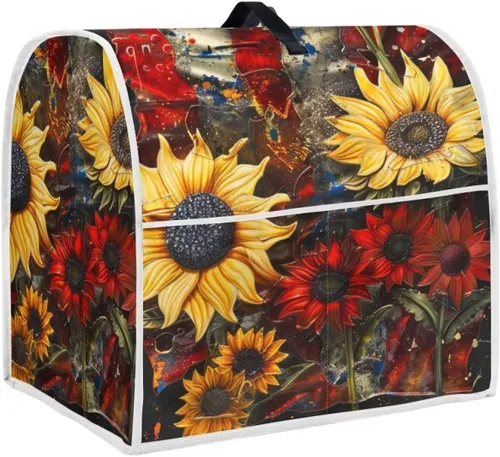 Miniatura 43 de Funda para batidora con estampado de girasol y bandera americana, cubierta protectora contra el polvo, adecuada para la mayoría de los modelos