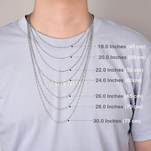 Miniatura 4 de Collar de cadena de plata de ley 925 para mujer, 0.059 pulgadas de ancho, cadena fina italiana Figaro plataoro, 14-30 pulgadas