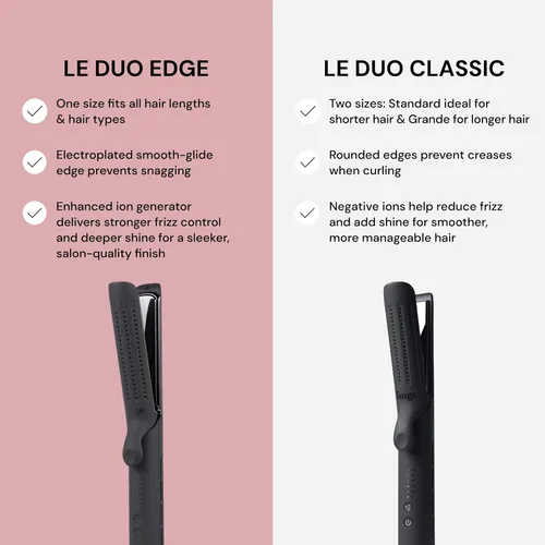 Miniatura 5 de L'ANGE HAIR Le Duo Edge 360° Airflow Titanium Styler Blush Plancha y rizador de cabello de titanio de 2 en 1 & plancha alisadora plana Placas
