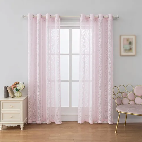 Miniatura 16 de Anytime Paneles de Cortinas Transparentes Arcoíris para Sala de Estar Elegantes Juegos de Tratamiento de Ventanas Translúcidas Filtrantes de Luz