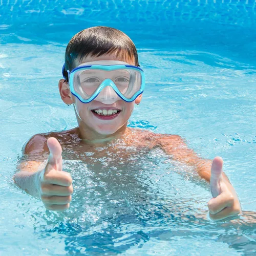 Miniatura 5 de Gafas de natación para niños de 6 a 14 años, máscara de buceo sin enredos, gafas de agua, cubierta de nariz para jóvenes y jóvenes 1 unidad: azul