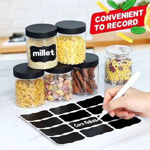 Miniatura 7 de sietpoek 48 PIEZAS Tarros de Plástico de 8 OZ con Tapas de Rosca, Etiquetas Recipientes Redondos Vacíos Rellenables de Slime para Almacenar