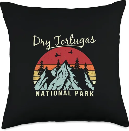Miniatura 4 de Vintage Retro Hiking Camping Dry Tortugas National Park Throw Pillow