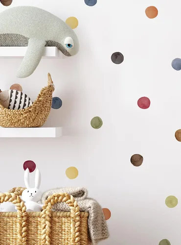 Miniatura 11 de Simple Shapes Pegatinas de pared con puntos de acuarela (rubor)