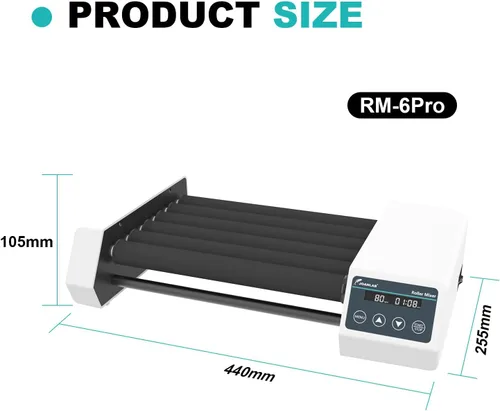 Miniatura 7 de Mezclador de tubo analógico digital con velocidad ajustable 20-80RPM, 6 rodillos con temporizador (1min-23h59min) y mezclador de rodillos