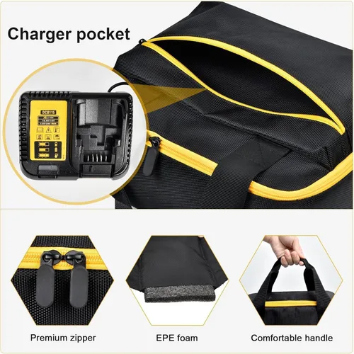 Miniatura 4 de Funda para conductor de impacto compatible con DEWALT 20V MAX XR DCF787D1 DCF845B DCF900B DCF961B DCF891B DCF899B DCF900P1 Kit de llaves Cremallera