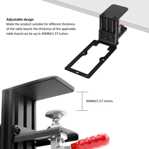 Miniatura 7 de Hikig Steel Clamp-on Flight Stick Desk Mount Bracket Designed for Turtle Beach VelocityOne Flightstick & Logitech G Extreme 3D Pro Joystick