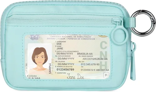 La Cartera Iris con Cremallera y Ranura para Tarjetas con Ventana para Identificación, Monedero para Mujer con Cremallera, Llavero Mini Portátil,