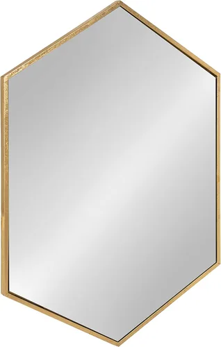 Miniatura 2 de Kate and Laurel McNeer - Espejo de pared hexagonal con marco de metal con acabado dorado para baños, entradas, dormitorios y más, 31 x 22 pulgadas