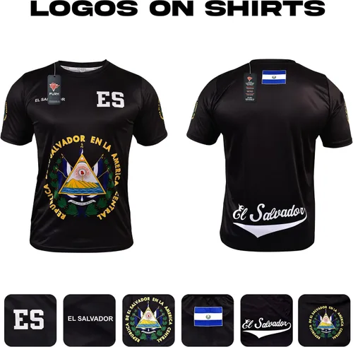 Miniatura 4 de Fury Camiseta de fútbol El Salvador - Camisa unisex blanca y negra para todos los salvadoreños
