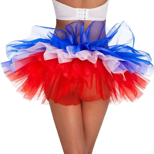 Miniatura 27 de REETAN Falda tutú de ballet de 6 capas de tul corto tutús para mujer