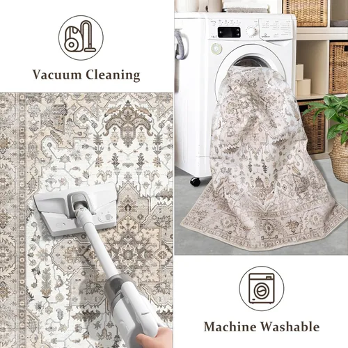 Miniatura 6 de Tapetes de 5x7, lavables a máquina, para sala de estar, tapete antideslizante grande para dormitorio, cocina, entrada, baño, oficina