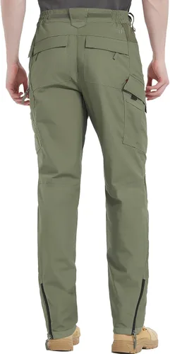 Miniatura 2 de HARD LAND Pantalones tácticos para hombre, pantalones cargo elásticos flexibles resistentes al agua, ligeros, EDC para senderismo, trabajo al aire