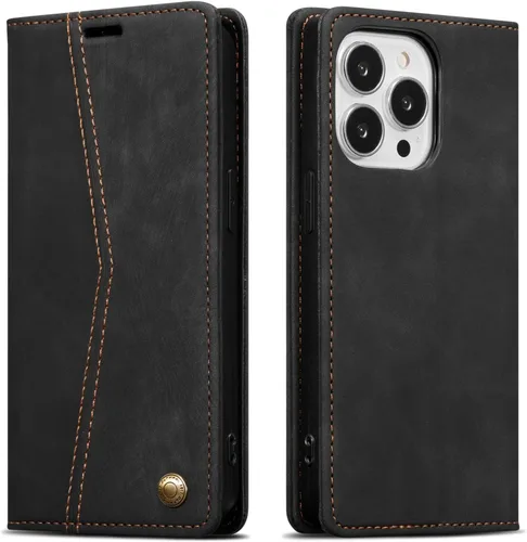 Miniatura 62 de QLTYPRI Para iPhone Air Case Wallet Con Tarjetero, Vintage PU Cuero Kickstand Cierre Magnético A Prueba De Golpes Folio Libro Funda Para IPhone 17