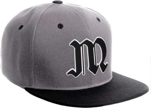 Miniatura 1066 de Daxton Gorra clásica con visera de billete plano con letras del alfabeto inglés antiguo de la A a la Z