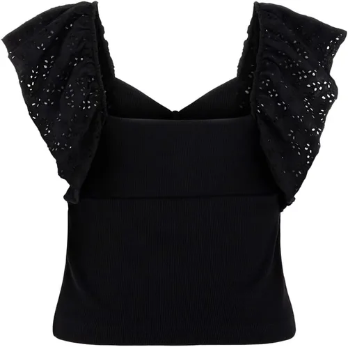 Miniatura 2 de GUESS Top Raina de manga con volantes para mujer