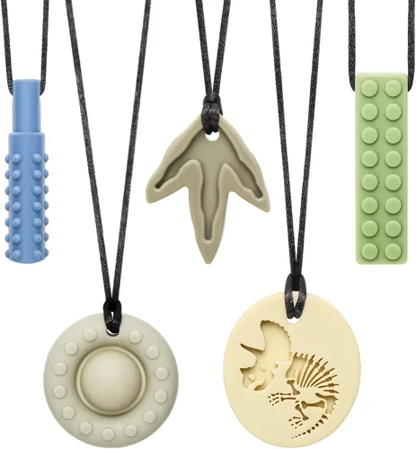 Miniatura 8 de MISSLILI Collares sensoriales masticables para masticadores agresivos, masticadores de silicona para autismo, TDAH, terapia motora oral y dentición