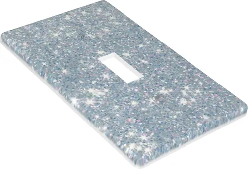 Miniatura 7 de Cubierta de Interruptor de Luz con Brillo Plateado para Placa de Pared, Cubiertas de Interruptor de Palanca Individual Bling, Cubiertas de Placa