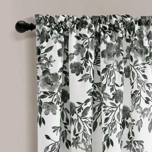 Miniatura 2 de Lush Decor Tanisha - Cortinas para oscurecer la habitación, diseño floral de vid impreso, juego de paneles de ventana (par), 52 pulgadas de ancho x