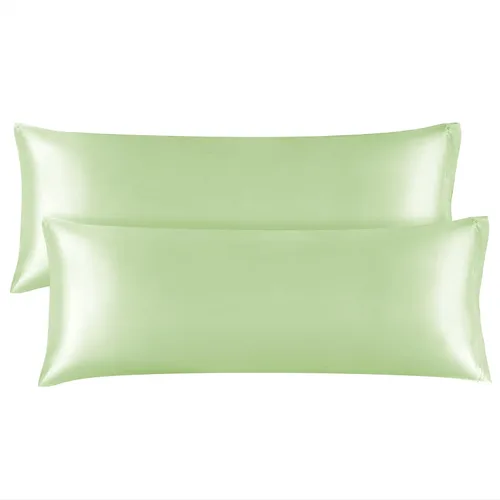 Miniatura 128 de Bedelite Funda de almohada de satén para el cuerpo, súper suave y refrescante, para el cabello y la piel, transpirable, sedosa y larga, 20 x 54 Rosa