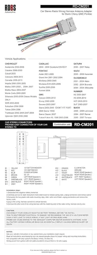 Miniatura 4 de RDBS Kit de Arnés de Cableado de Radio de Repuesto Automotriz Adaptador de Antena de Cable Estéreo Receptor Apto para Algunos Vehículos Chevy GMC