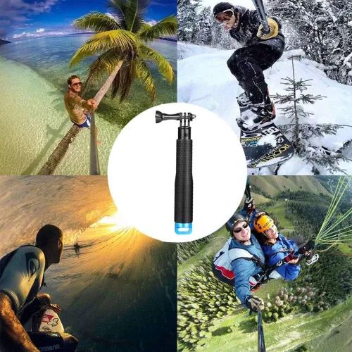 Miniatura 4 de Palo selfie extensible para cámara de acción, palo selfie para cámaras deportivas de 48 cm, palo telescópico impermeable, monopié para DJI OSMO