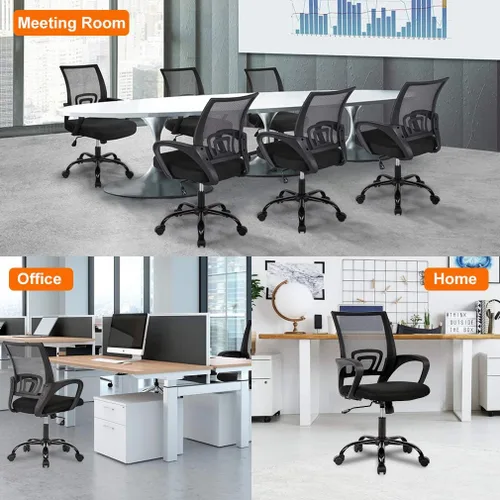 Miniatura 7 de FDW Silla ergonómica de oficina, silla de escritorio para el hogar, silla de computadora de malla para juegos, con respaldo lumbar, apoyabrazos