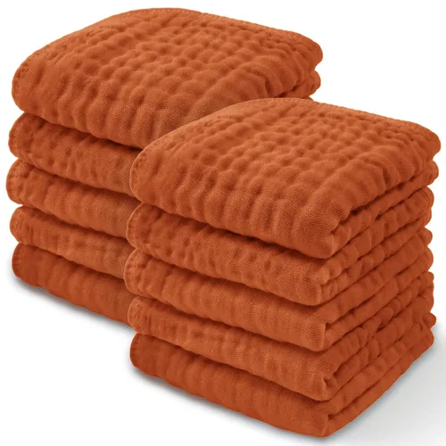 Miniatura 24 de Comfy Cubs - Juego de paños de muselina para eructos de 20 x 10 pulgadas, paquete de 6, tamaño grande, 6 capas, 100% algodón, absorbentes, seguros