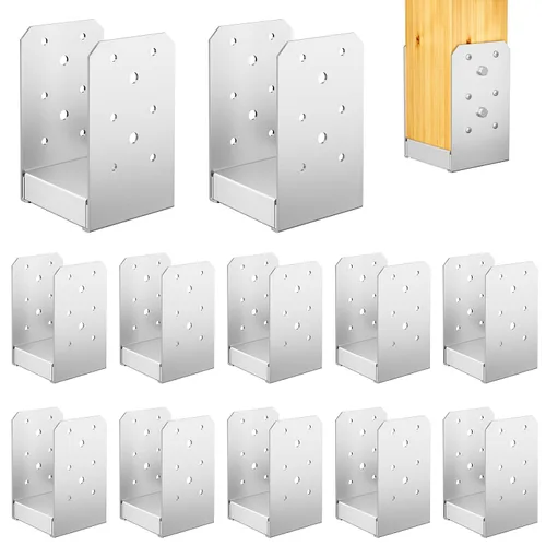 Miniatura 18 de Base de poste de 8 x 8 pulgadas, 2 soportes de anclaje ajustables de acero inoxidable (interno de 7.5 x 7.5 pulgadas), base de poste ajustable