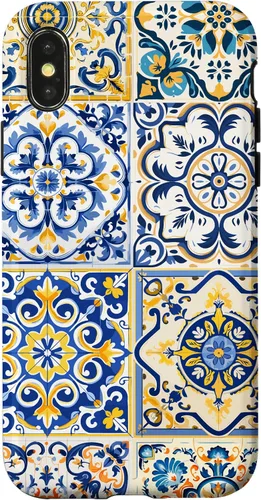 Miniatura 5 de iPhone 13 Patrón de azulejos mediterráneos sicilianos con estuche estético Maiólica