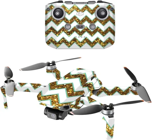 Miniatura 15 de MightySkins - Compatible con DJI Mini 2 Dron portátil - Chevron turquesa Funda protectora de vinilo duradera y única Fácil de aplicar y cambiar