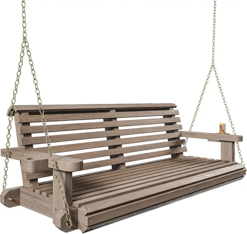 Miniatura 10 de Porchgate Amish - Columpio para porche con tratamiento cómodo, de 800 libras, con cadenas (4 pies, abedul)