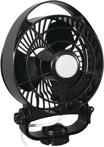 SEEKR Ventilador Maestro™ de Caframo. Ventilador de control de velocidad variable de 12V con luz y colgante remoto montable. Fabricado en Canadá