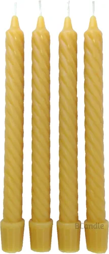 Miniatura 9 de Velas cónicas en espiral de cera de abeja 100% pura (juego de 12) orgánicas, 8 pulgadas de alto, 3/4 pulgadas de diámetro, hechas a mano