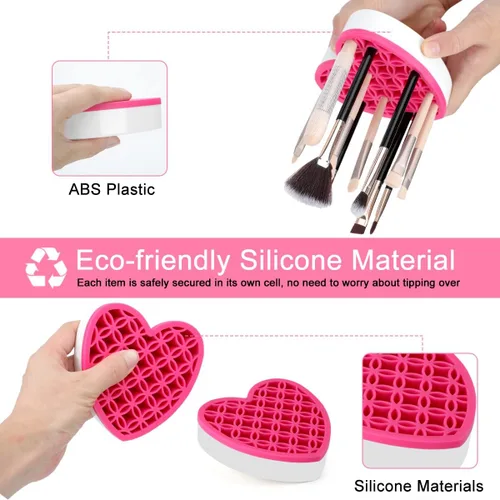 Miniatura 6 de Soporte de silicona para brochas de maquillaje, organizador de cosméticos, soporte para bolígrafos para escritorio, estuche para lápices, Azul