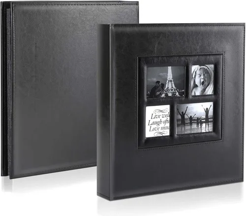 Miniatura 2 de Ywlake - Álbum de fotos de 4 x 6 pulgadas con 500 bolsillos, capacidad extragrande, para fotos familiares o de boda, capacidad para 500 fotos Negro