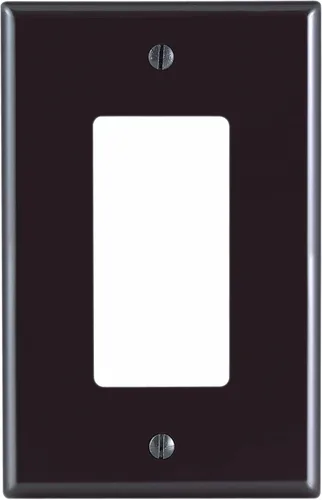 Leviton Placa para pared 1-Gang Decora/GFCI Decora tamaño medio, color negro, PJ26