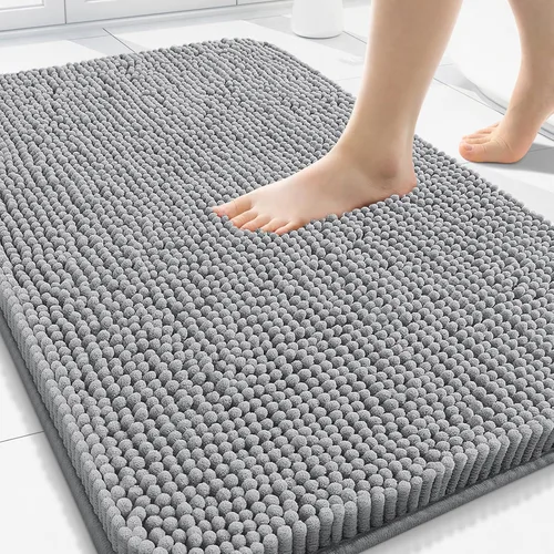 Miniatura 39 de Arotive Alfombras de baño de felpilla extrasuaves y absorbentes, de 24 x 16 pulgadas, lavables a máquina, parte trasera de goma antideslizante