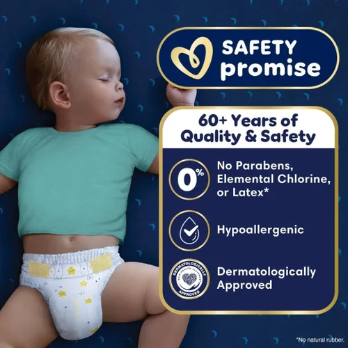 Miniatura 10 de Pampers ZZZ Pañales Nocturnos, Talla 7 (41+ libras), 36 Unidades, Protección Nocturna Pañales Desechables para Bebé, Protección Nocturna contra
