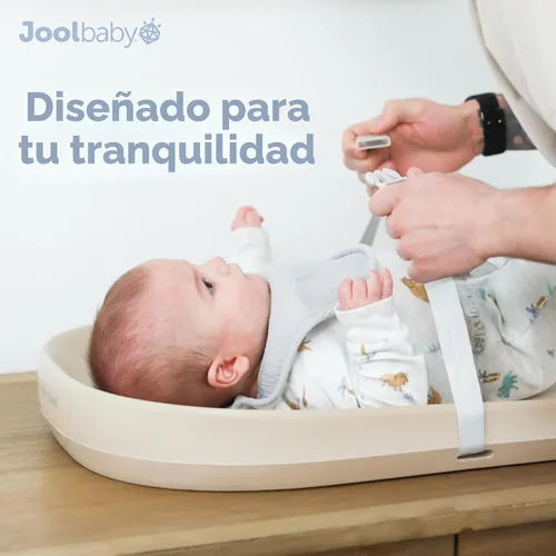 Miniatura 8 de Jool Baby Cambiador de bebé impermeable, fácil de limpiar, ligero y portátil, cojín de espuma grande para mayor comodidad (avena)
