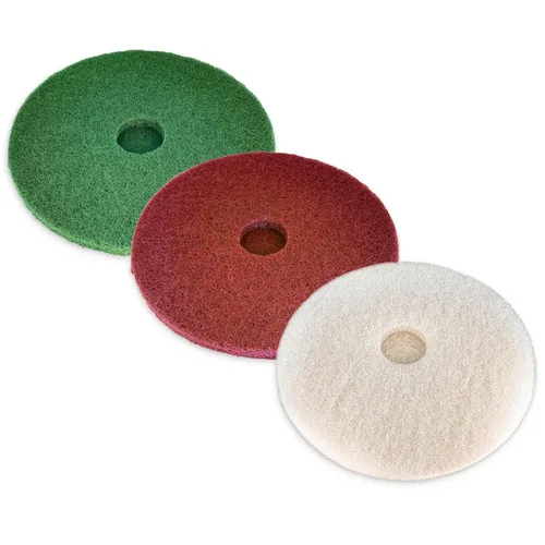 Miniatura 11 de Virginia Abrasives Almohadillas de mantenimiento de suelos blancas de 12 pulgadas, almohadillas no tejidas para limpieza orbital, almohadillas