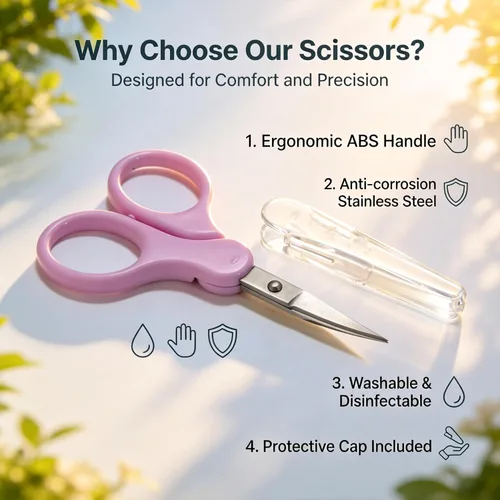 Miniatura 6 de PAFASON Sharp Point - Juego de tijeras para manualidades de 4 piezas, rectas y curvas, para álbumes de recortes, acolchado, costura DIY, punto, Rosa