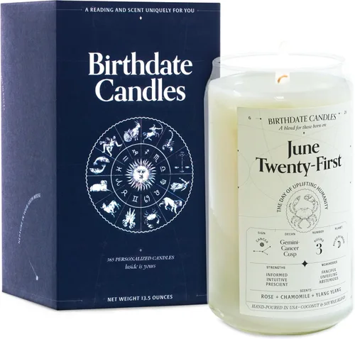 Miniatura 19 de Velas con fecha de nacimiento, 28 de octubre, velas perfumadas del zodiaco de Escorpio, regalo de cumpleaños, aroma a bergamota, canela y caoba