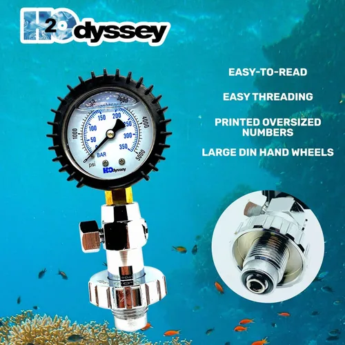 Miniatura 5 de H2ODYSSEY Medidor de presión DIN - Medidor de presión de buceo