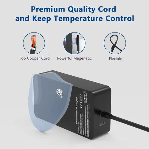 Miniatura 3 de Reemplazo para cargador Surface Pro 65w, compatible con Microsoft Surface Pro Go Book Windows Surface Laptop adaptador de corriente