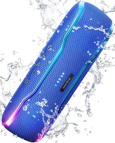 ERKEI SEHN Altavoz Bluetooth, altavoces inalámbricos impermeables IPX7, luz intermitente, súper graves de 25 W, tiempo de reproducción de 24 horas,