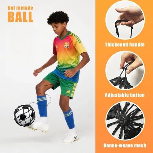 Miniatura 3 de Entrenador de Patadas de Fútbol 3 Piezas (no incluye balón), Red de Retorno Ajustable Ayuda de Entrenamiento de Fútbol para Práctica de Lanzamiento