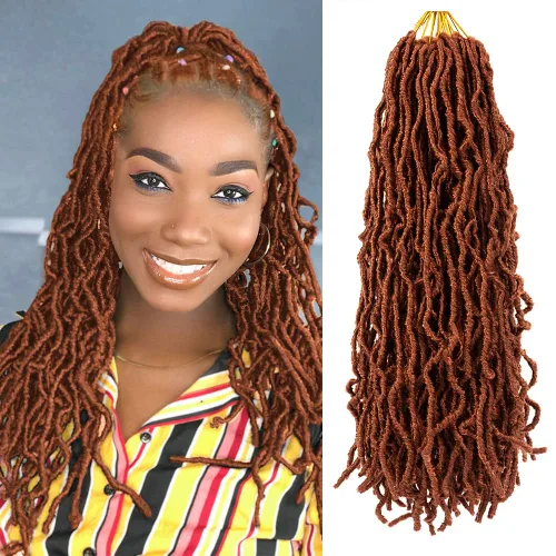 Miniatura 21 de Umylar - Paquetes de 7 rastas sintéticas de ganchillo de 24 pulgadas / 61 cm., extensiones de rastas suaves de diosa, cabello sintético de ganchillo