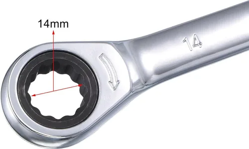 Miniatura 3 de uxcell Llave de trinquete de extremo de caja doble (0.551 in x 0.591 in) métrica 72 dientes 12 puntas llave de trinquete herramientas CR-V